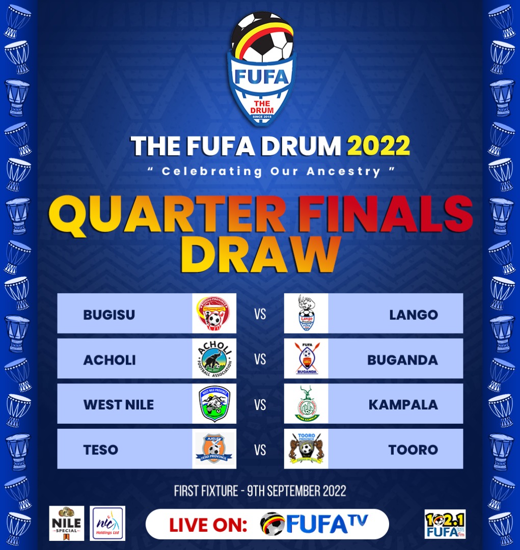 HOLDERS ACHOLI TO FACE INAUGURAL WINNERS BUGANDA IN FUFA DRUM QUARTERFINAL